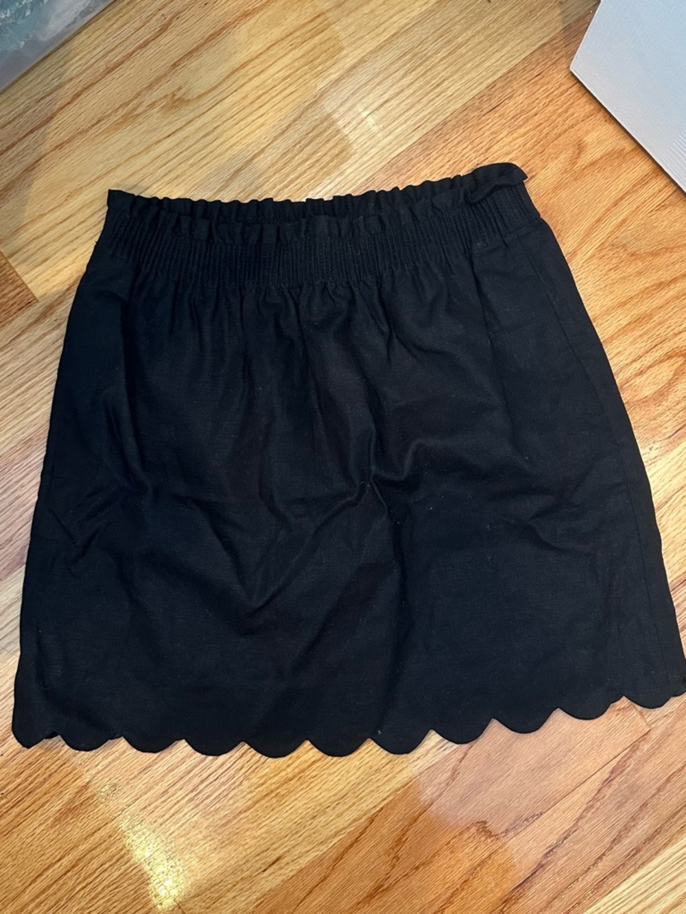 J. Crew Black Scalloped Hem Mini Skirt